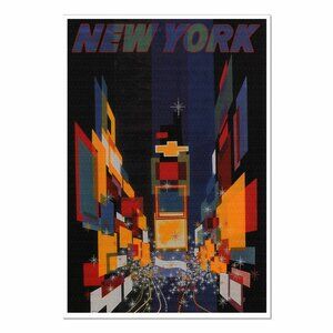 NEW YORK CITY Times Square: Vintage Advertisement Reprint 13"by19" Art Poster